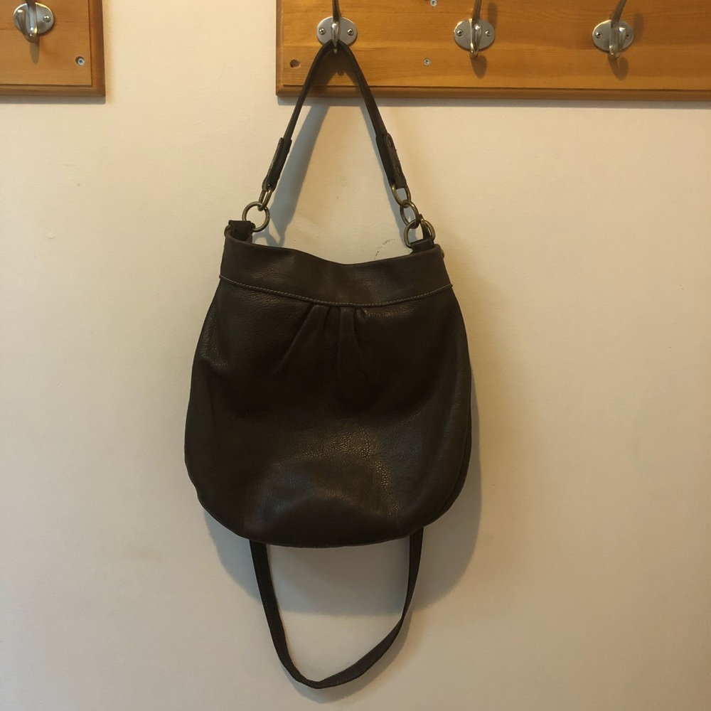 Roots Dark Brown Leather Bag